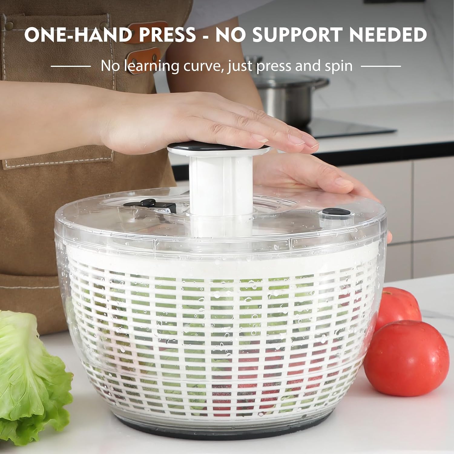 Salad Spinner - 6.3QT 샐러드 스피너, 완전 분리형 뚜껑