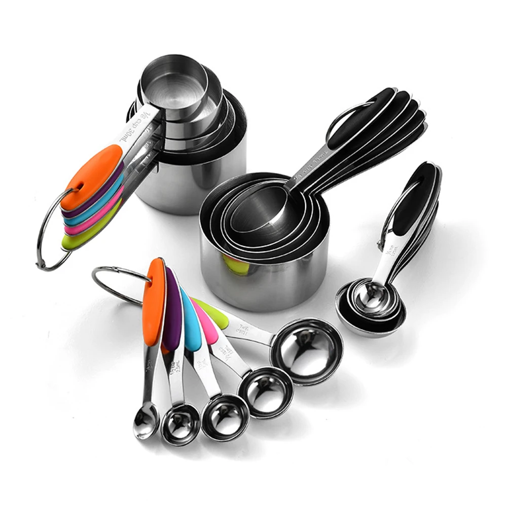 Kitchen Gadgets Pakistan - 5/10Pcs 스테인레스 스틸 측정 컵과 숟가락