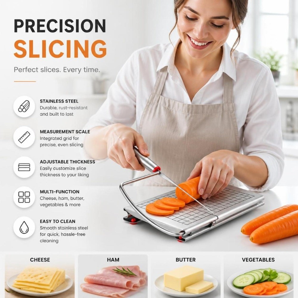 Kitchen Gadgets Wirecutter - 스테인리스 스틸 버터 치즈 슬라이서, 조절