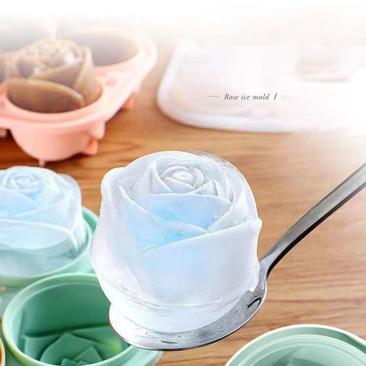 Kitchen Gadgets Baking - 3D 로즈 아이스 몰드 4 홀
