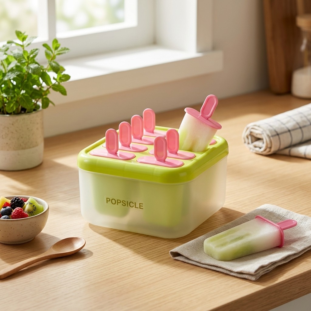 Kitchen Gadgets For Kids - 8칸 플라스틱 아이스바 몰드 재사용 가능한