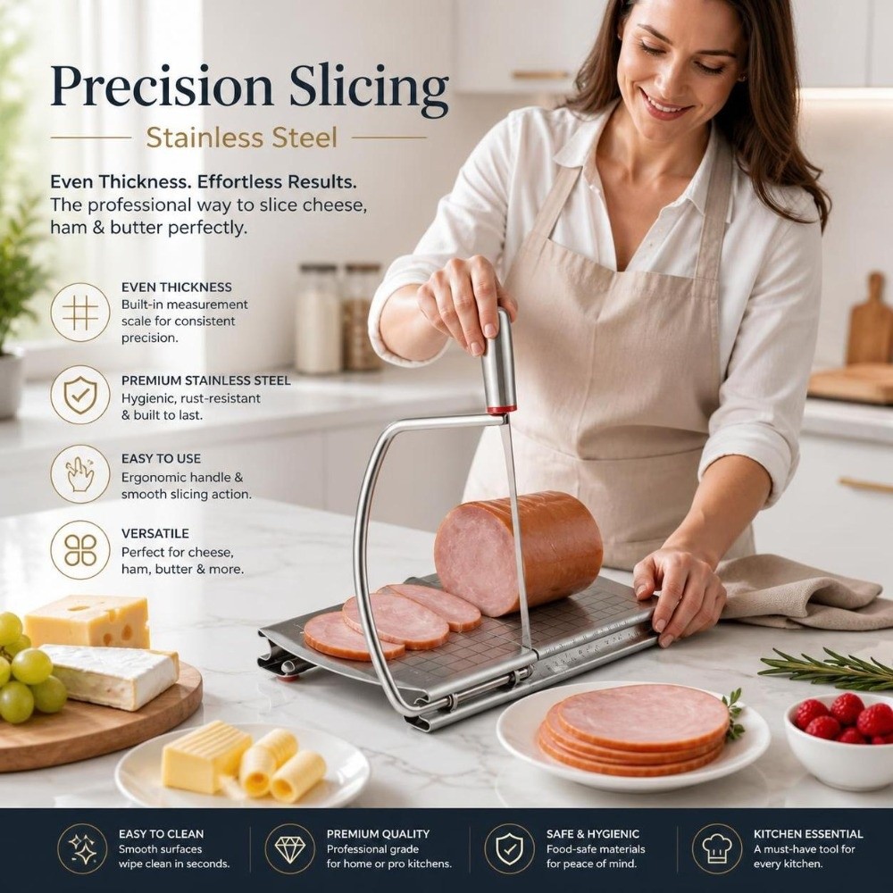 Kitchen Gadgets Wirecutter - 스테인리스 스틸 버터 치즈 슬라이서, 눈금