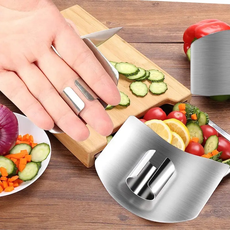 Kitchen Hand Gadgets - 1-6Pcs 스테인레스 스틸 손가락 보호대 안티