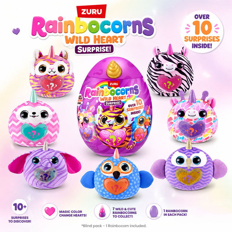 Kitchen Gadgets For Kids - ZURU Rainocorns 와일드 하트 서프라이즈 레인보우