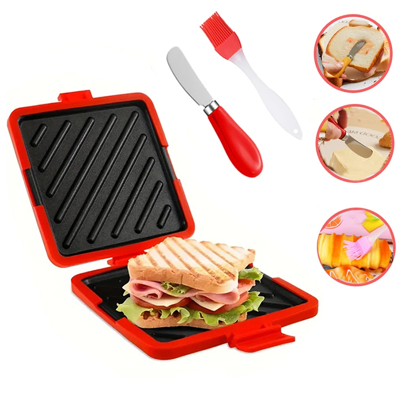 3팩 식품 등급 샌드위치 토스터, 버터 나이프 및 오일 - Kitchen Gadgets Baking 리뷰 및 가격