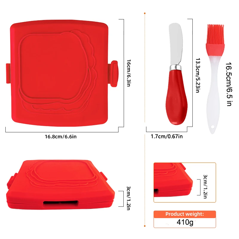 3팩 식품 등급 샌드위치 토스터, 버터 나이프 및 오일 - Kitchen Gadgets Baking 리뷰 및 가격