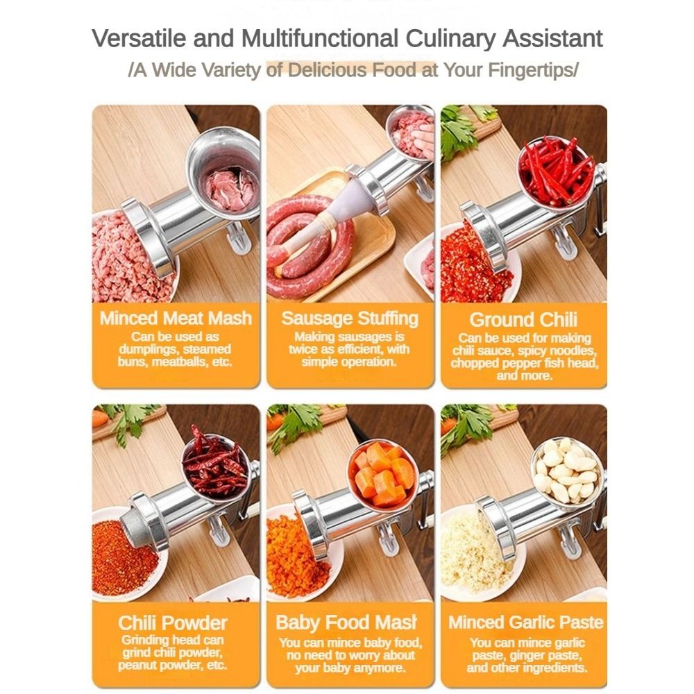 공간 절약형 수동 고기 분쇄기 핸드 크랭크 다기능 소시 - Kitchen Hand Gadgets 리뷰 및 가격