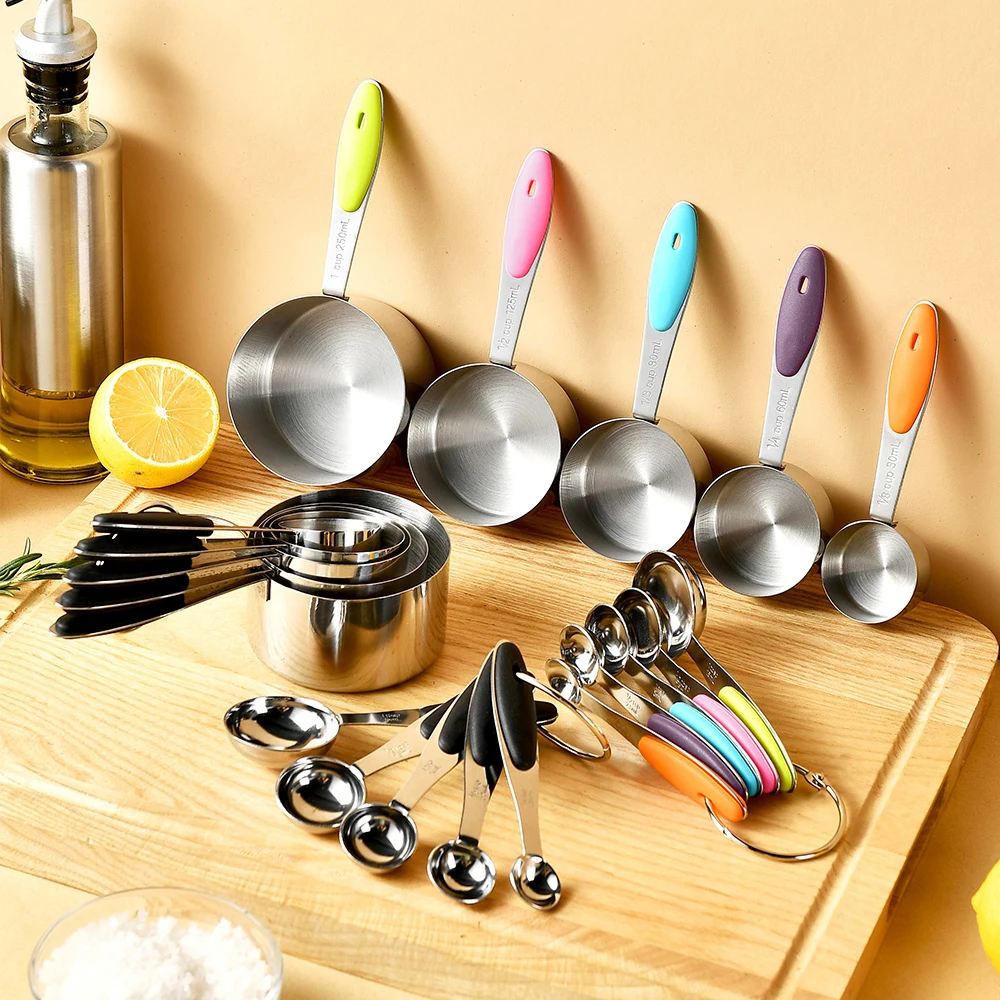 5/10Pcs 스테인레스 스틸 측정 컵과 숟가락 세트  - Kitchen Gadgets Pakistan 리뷰 및 가격