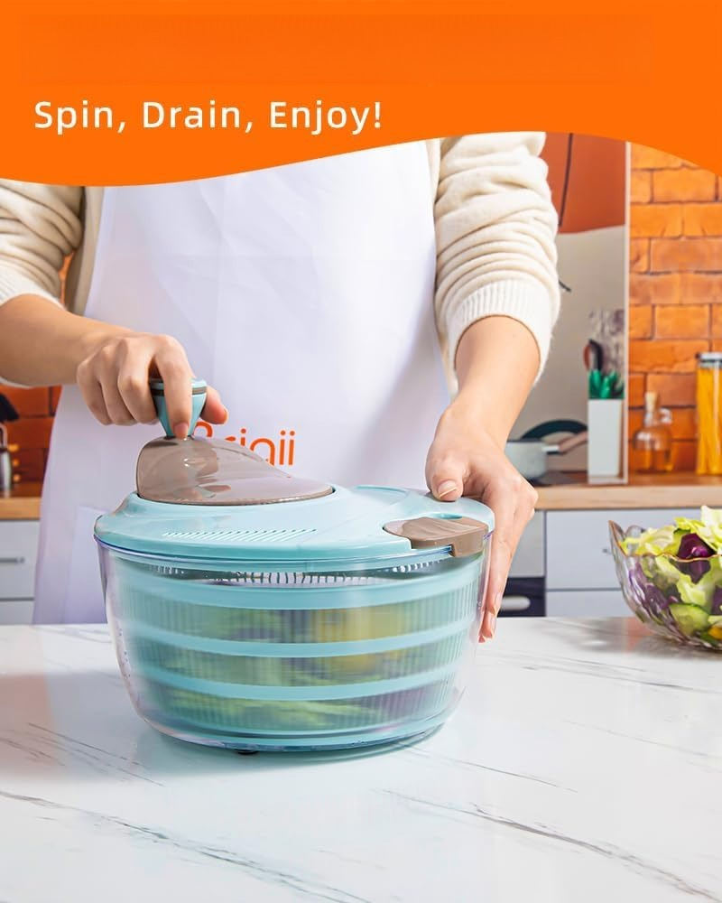 4.24쿼트 샐러드 스피너, 실용적인 수동 상추 및 채 - Salad Spinner 리뷰 및 가격