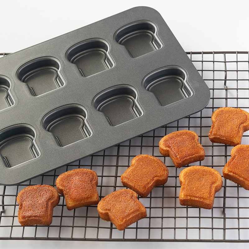 8 캐비티 토스트 빵 패턴 탄소강 케이크 금형 마들렌  - Kitchen Gadgets Baking 리뷰 및 가격