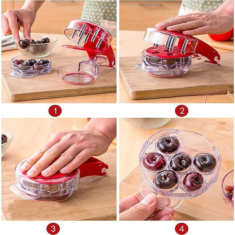 체리 피터 도구 6 슬롯 빠른 씨 제거 식품 등급 재질 - Cherry Pitter Tool 리뷰 및 가격
