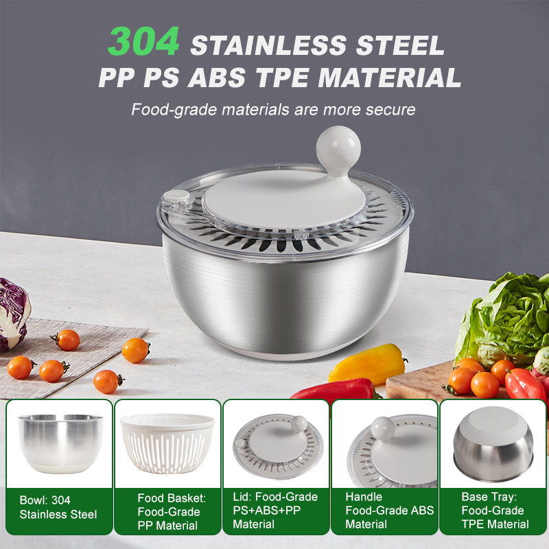 맞춤형 양상추 스피너 볼 야채 건조기 수동 스테인리스  - Salad Spinner 리뷰 및 가격