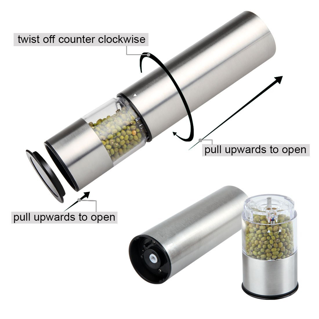 A56T-스테인리스 스틸 전기 소금 및 후추 분쇄기 자 - Kitchen Gadgets To Gift 리뷰 및 가격