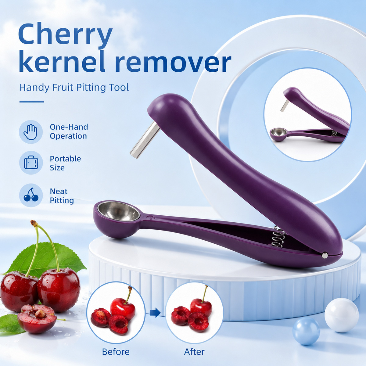 체리 씨 제거기 휴대용 체리 피터 도구 및 올리브 피터 - Cherry Pitter Tool 리뷰 및 가격