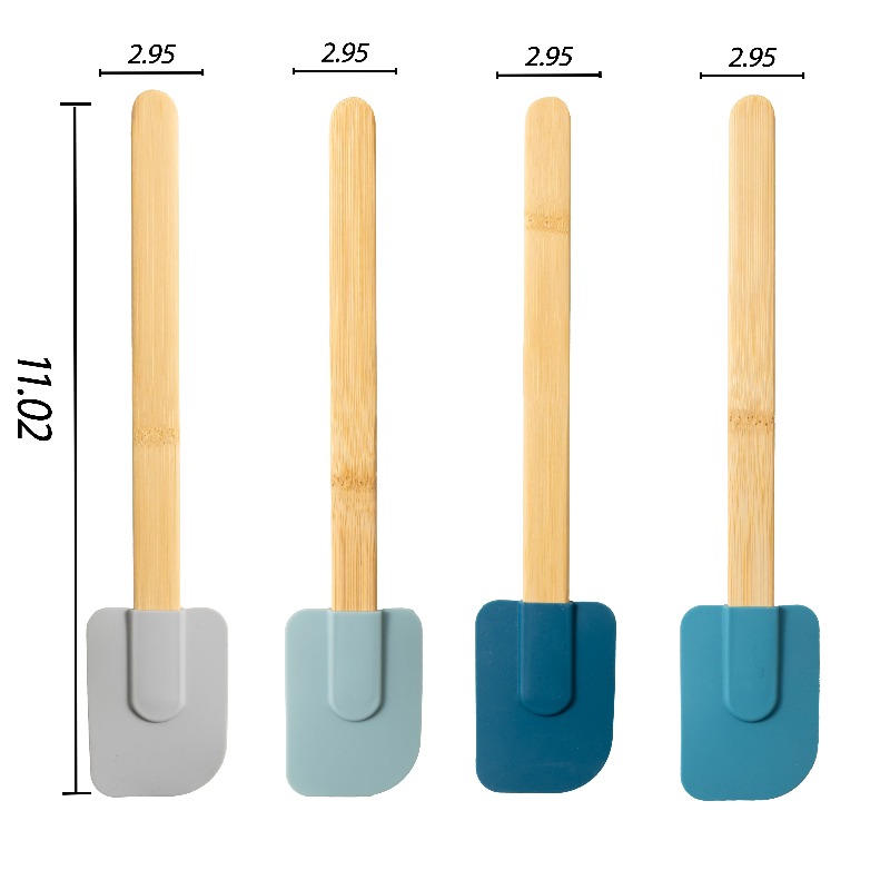 다채로운 색상의 실리콘 주걱 4개 세트(대나무 손잡이  - Silicone Spatula Set 리뷰 및 가격