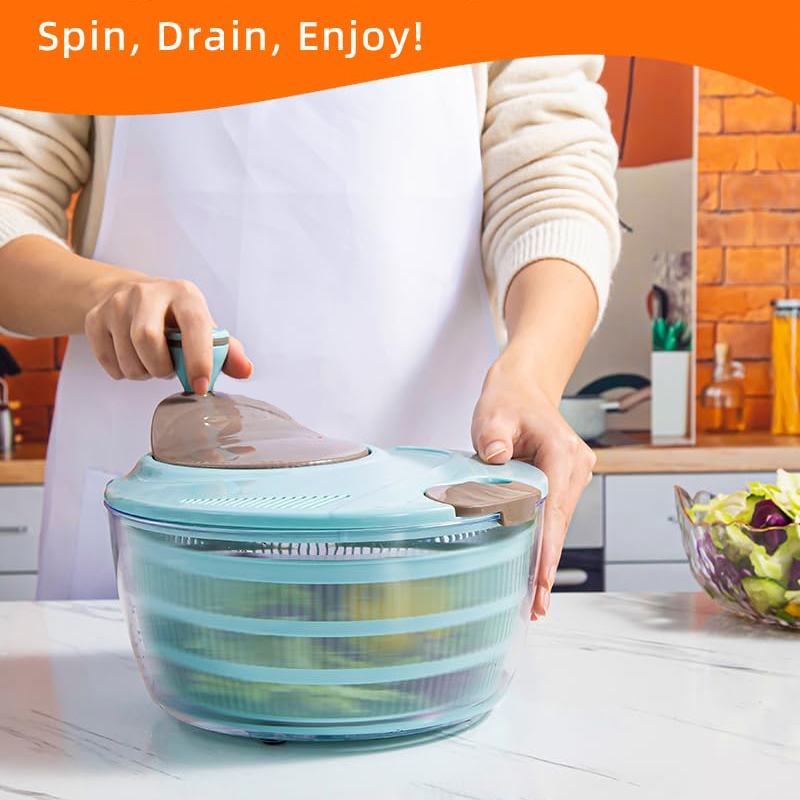 이중 배수구멍이 있는 상추 스피너, 세척, 방적 및 배 - Salad Spinner 리뷰 및 가격