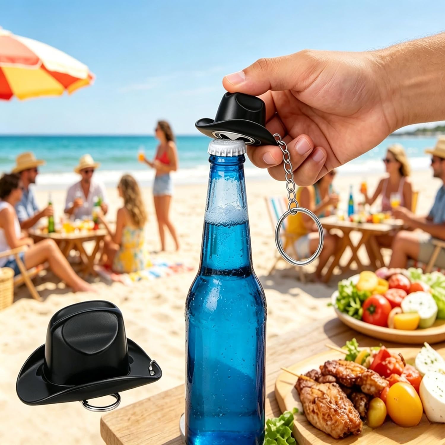 2 PCS 카우보이 모자 디자인 병따개, 2 in 1  - Kitchen Gadgets To Gift 리뷰 및 가격