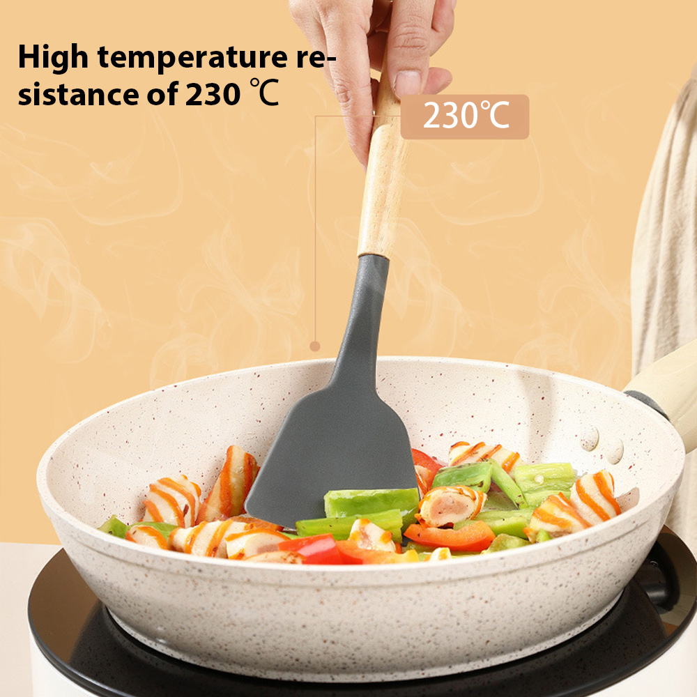 12PCS 실리콘 주방 도구 논스틱 나무 손잡이 조리기 - Silicone Spatula Set 리뷰 및 가격