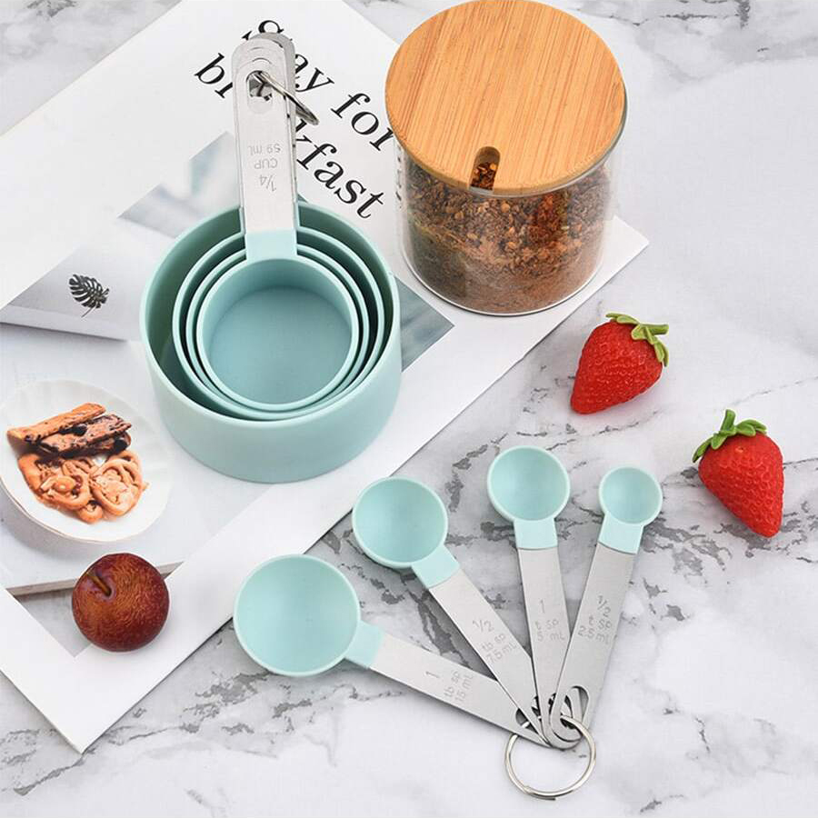 4PCS/8PCS 플라스틱 측정 컵 스푼 세트 스테인레 - Kitchen Gadgets Pakistan 리뷰 및 가격