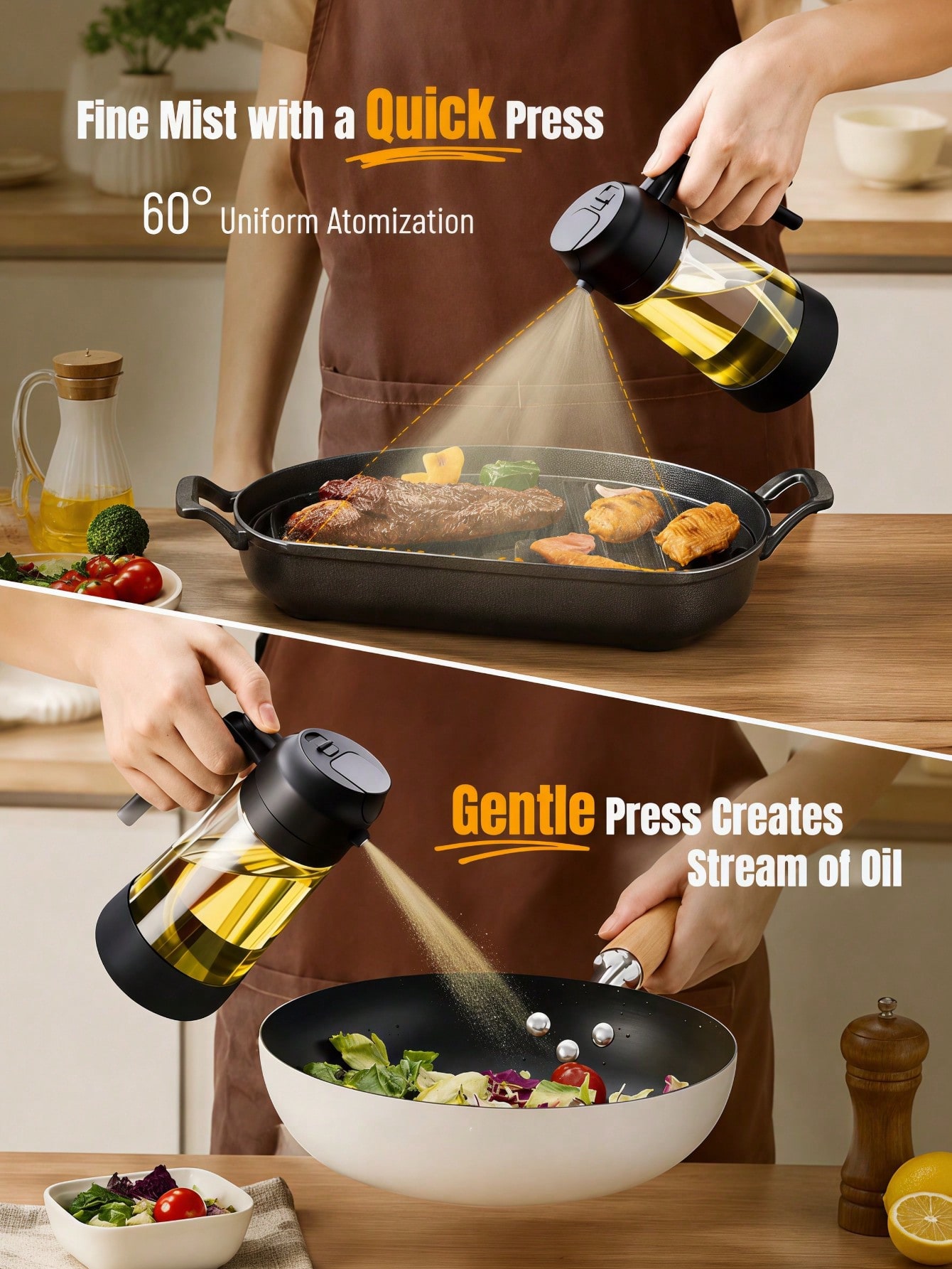 2PCS 2-in-1 오일 스프레이어 및 주입 디스펜서 - Kitchen Gadgets To Have 리뷰 및 가격