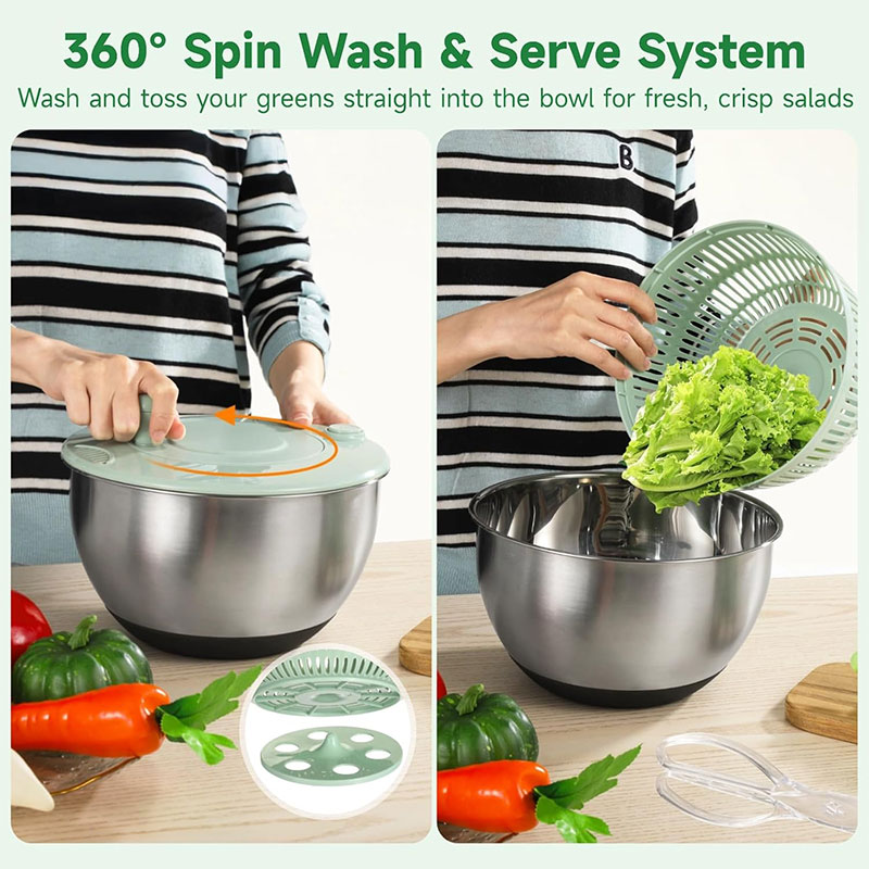 스테인리스 스틸 샐러드 스피너 슬라이서 세트 5쿼트 대 - Salad Spinner 리뷰 및 가격