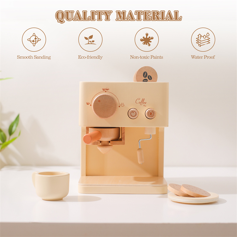 어린이 나무 몬테소리 장난감 세트 어린이 커피 기계 주 - Kitchen Gadgets For Kids 리뷰 및 가격